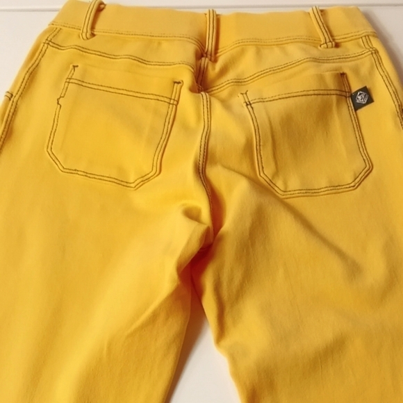 Square Fit - Womans Juniors Workout Yoga Yellow Leggings Small Excellent Cond - Picture 2 of 6